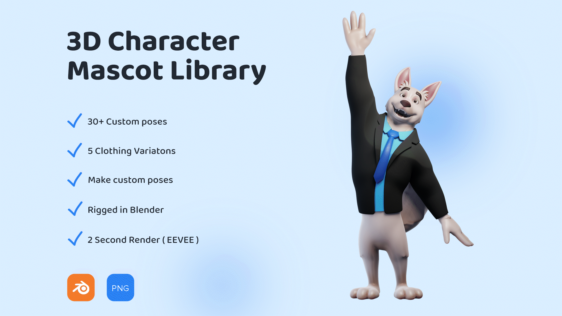 Dog mascot 3D character animation preview